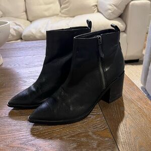 Black Leather Ankle Boots
